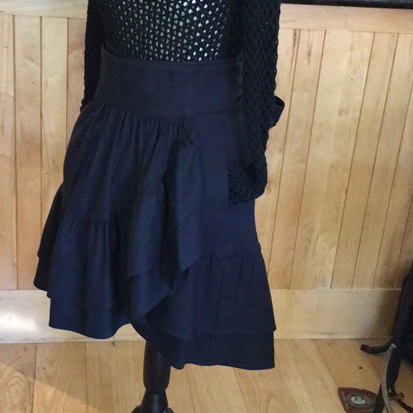 NWT! Marissa Webb Black Milos Faille Wrap Skirt 4 - Picture 11 of 13